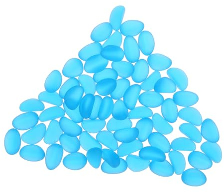 SEWOART Grava Decorativa para Acuario Cocos Azules Cuentas de Vidrio 500 Guijarros Rocas para Pecera