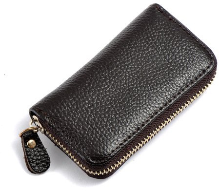 Etui Porte-Clé Cuir,Etuis Porte-Clés de Voiture,Porte Clef Cuir,Portefeuille,Porte Clés Clef Protection Organiseur, Porte-clés avec Crochet en métal Et Fermeture éclair,Avec 6 crochets (Marron)
