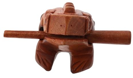 KAILIKETIY Wooden Frog Croaking Tube Percussion Instrument Frog Statue Shelf Decor Wooden Percussion Instrument for Desk Figurines