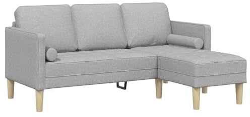 vidaXL Juego de Sofá Gris Nube 173 x 131 x 67 cm Poliéster, Juego de sofá Modular, sofá Rectangular, Asiento Duradero, configuración Flexible, Mueble Moderno para Interiores