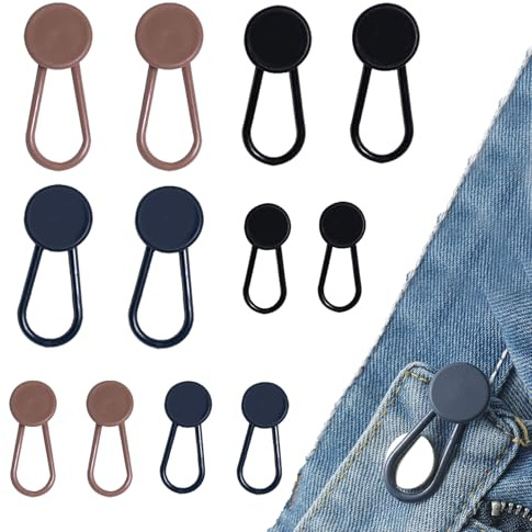 Estensori per bottoni in vita a 3 colori per jeans e pantaloni, estensori per pantaloni da uomo e donna, clip di estensione per cintura per dimensioni della vita regolabili, estensioni dei bottoni in