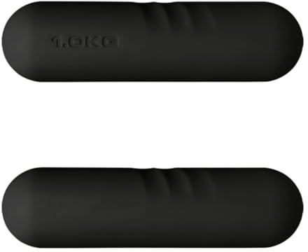 Homyl Pair of 1kg Dumbbells, Light Dumbbells, Non-Slip Silicone Coated Cast Iron Hand Weights, Compact Size for Home Gym, Pilates, Dance, Cardio & Kids, Adults Strength Training, Black