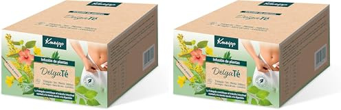 Kneipp DelgaTé, Infusión de Hierbas, Laxante Natural para Retención de Líquidos y Estreñimiento, con Manzanilla, Frángula, Menta, Sen, Hibiscus, Solidago y Levístico, 40 Bolsitas (Paquete de 2)