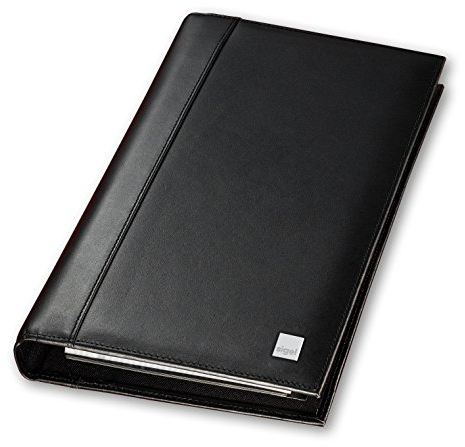 SIGEL VZ204 Visitenkarten-Ringbuch für 160 Karten, aus Rindsleder, mit 20 Sichthüllen und Register A-Z
