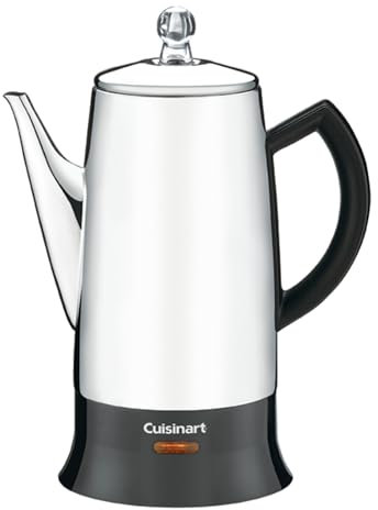 Cuisinart PRC-12 Percolador de café, Acero Inoxidable, Negro/Stianless