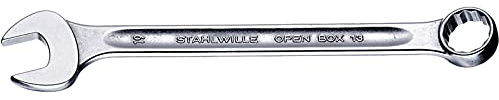 Stahlwille 40483636 Combination Spanners Open-Box No. 13a, Size 5/8, SAE, with 15-degree Offset Ring End, Chrome Plated Finish, Length 180mm, Made in Germany