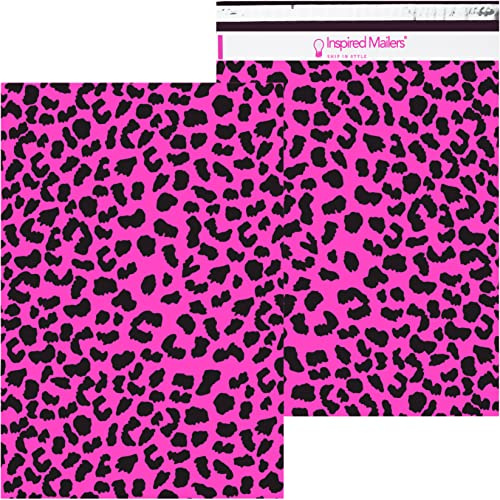 Inspired Mailers - Large Poly Mailers 14.5 x 19-50 Pack - Hot Pink Cheetah - Shipping Bags for Clothing - Mailing Envelopes - Shipping Envelopes - Poly Bags