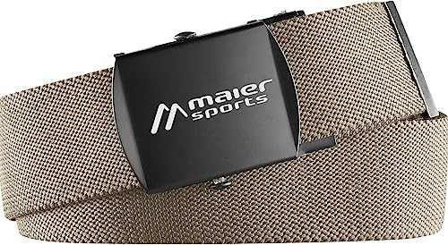 Maier Sports Tech Belt, Gürtel, Bequemer Outdoorgürtel mit Koppelschließe für Männer und Frauen, Extrem leicht, Stufenlos verstellbar, Perfekter Sitz, Braun, 1 (110 cm)