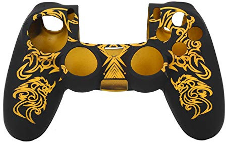 Kuuleyn Custodia in Silicone per Controller PS4, Involucro per PS4, Custodia Morbida in Silicone Custodia per Impugnatura in Pelle Adatta per Controller Sony Playstation 4 PS4(Giallo)