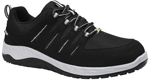 ELTEN Sicherheitsschuhe MADDOX black-grey Low ESD S3, Herren, Textil, Stahlkappe, leicht, sportlich, Schwarz/Grau, Größe: 46