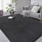 RTBQJ-AT Luxury Soft Fluffy Dark Grey Rug, 160x230 cm, Non-slip Washable, Extra Large for Living Room, Bedroom, Bathroom, Kitchen, Laundry
