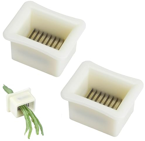 Bafnsiji 2pcs Colore Bianco Fagiolo affettatrice, Fagioli Fagioli Peeler, Multi-Function Bean Filo taglierina, Fagiolo Stringer e affettatrice, Mini Runner Fagiolo affettatrice taglierine