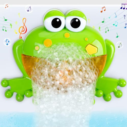 Baby Bath Bubble Machine With 12 Musical Tunes - Interactive Bath Toy for 1-3 Year Old - Toddler Boy Girl Gifts