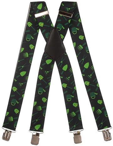 Olata Bretelles X pour Hommes à Motifs - 4 cm. Jardinage B