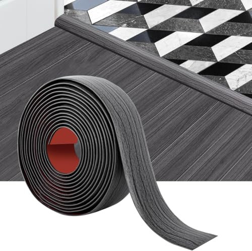 10 Ft Bande de Transition pour Sol en Vinyle Autocollant - Séparation Plate pour Joints à Décoller et Coller (Gris Foncé)