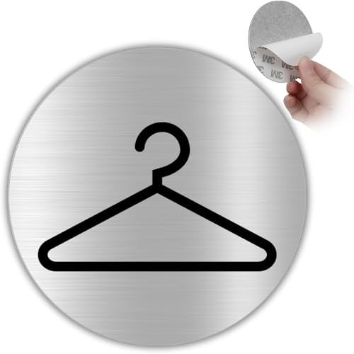 LEIASA Plaque de vestiaire autocollante - Épaisseur : 0,6 mm - Diamètre : 100 mm - Aluminium - Panneau de vestiaire - Design (costume de signal)