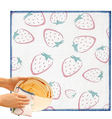 Strofinacci da cucina – Tessuto in fibra naturale, rapido assorbimento | panni da cucina morbidi e spessi per lavare i piatti e pulire | panni resistenti e anti pelucchi per cucina e casa