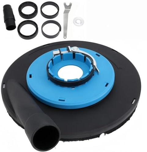 Cuffia per Aspirazione e Raccolta Polvere 230 mm per Smerigliatrice e Levigatrici - Ideale per Calcestruzzo, Marmo e Piastrelle - Include Set di Accessori