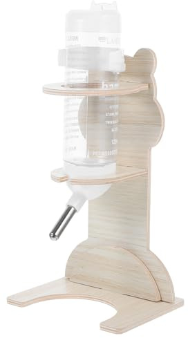 NOLITOY Soporte De Madera para Bebedero De Hámster con Botella De 125 Ml, Compatible con Animales Pequeños, Accesorio Duradero para Jaulas De Conejos y Chinchillas