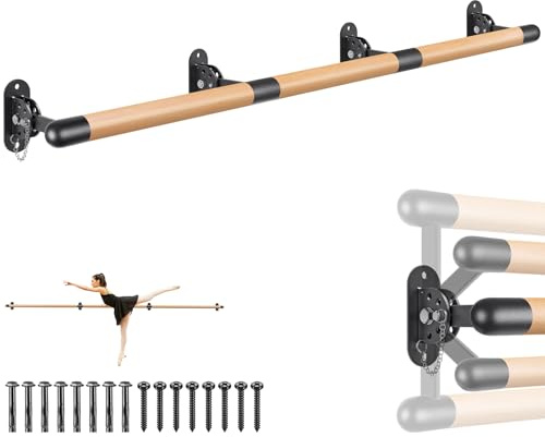 Dolibest Ballet Barre Wall Mount Adjustable Wooden Dance Stretch Bar/250cm
