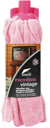 KERKOM Fregona Bayeta Vintage de Microfibra | Alta Absorción y Máxima Adherencia al Suelo | Limpieza Profunda sin Marcas | Rosca Universal