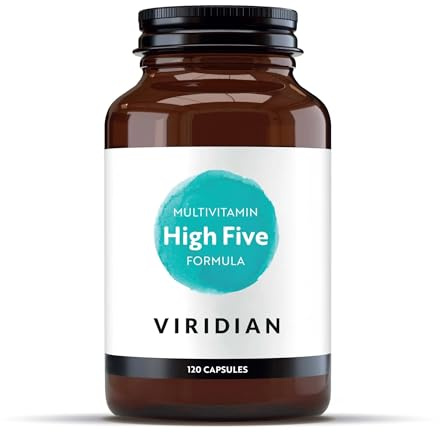 Viridian - High Five Multivitamin Formula - 120 Veg Caps | Support Energy & Vitality with 23 Essential Nutrients & Including Vitamin B5 | Formulated by Nutritionists | No Artificial Additives | Vegan