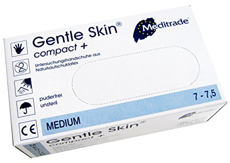 Meditrade Gentle Skin compact + Naturkautschuk Latex Einmalhandschuhe Größe M