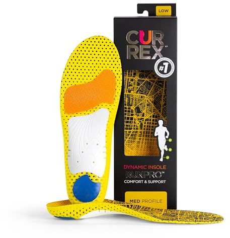 CURREX RunPro Insoles for Running Shoes, Arch Support Inserts to Help Reduce Fatigue, Prevent Injuries, Boost Performance for Men & Women (Medium Arch, Size Small)