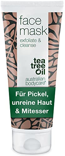Gesichtsmaske für Männer & Frauen | 100% Vegan | Unreine Haut & Mitesser | Anti Pickel Maske mit natürlichem Teebaumöl | Auch zur Pflege bei zu Akne neigender Haut