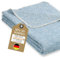RIEMA® Bio Kuscheldecke Finn mit Oeko-TEX Zertifikat - weiche Baumwolldecke mit Fischgrätmuster – kuschelige Wolldecke aus Baumwolle Made in Germany – 140x200 cm (himmelblau)