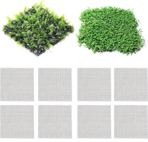 14 Piezas 8 x 8 CM Malla de Alambre de Plantas Red de Decoración Almohadilla de Malla de Alambre para Acuario y Pequera de Plantas Moss