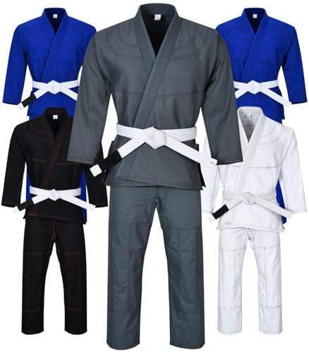 Knockout Fight Gear Brasilianischer Jiu Jitsu Gi für Herren, BJJ Gi Damen Grappling Gi ultraleicht, vorgeschrumpft, schweißableitender Stoff