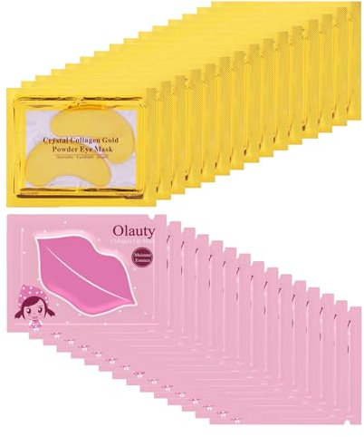 TITIMORE 30 Stück Augenpads & Lippenmasken,24k Gold Eye Pads Augenpads Gegen Augenringe,Kollagen Kristall Lip Sleeping Mask für Lippenpflegef,Moisturizing Lip Pads,Anti-Aging Gel Eye Patches