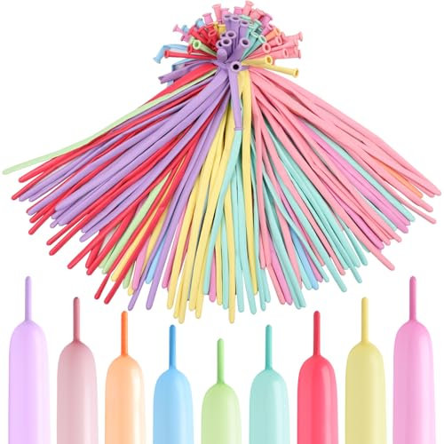 AMZSKU Set di 100 palloncini magici, per modellazione, colorati, decorazione matrimoni, compleanni, feste