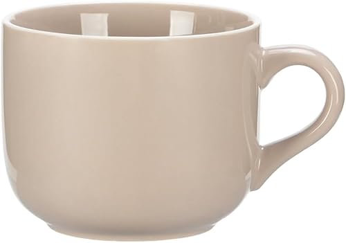 Taza de té de 650 ml, taza de café XXL, taza de cerámica con asa, tazas grandes de café, té, cereales, sopas, tazas de café, tazón de porcelana, taza de sopa con mango (caqui)
