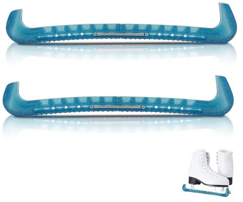 Jwthee Skridskoskydd, mjuka justerbara skridskoskydd, skyddande hockeyskridskoåkning, blad, promenadöverdrag, halkfri figur och hockey, skridskoåkning, bladskydd (blå)