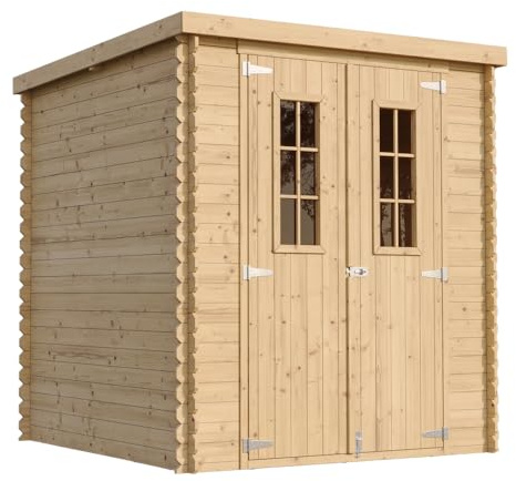 Abri de Jardin en Bois - Stockage extérieur l204xL204xH200 cm/3.53 m2 - Petit abri à Outils, Local à vélos - TIMBELA M309C