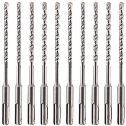 10 Pack Of - 7mm x 160mm long SDS Plus Hammer Drill Bits, Professional Tungsten Carbide Tipped Masonry Drill Bit For Brick, Concrete, Stone, Granite. 7mm SDS Drill Bit