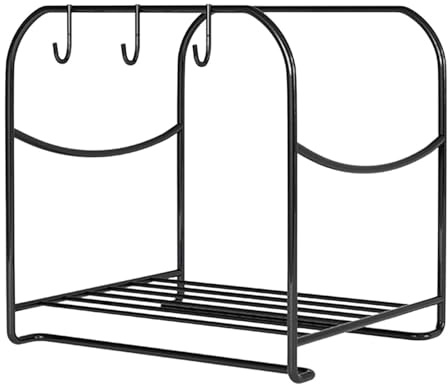 SiaBiced Wash Basin Storage Holder Bathroom Rack Sturdy Iron Art Stand Multifunctional Shelf, Black