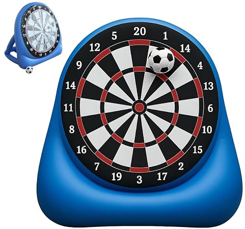 Giant-Gonfiabile da Calcio da Calcio, Gioco da Dardo da Calcio All'aperto per Bambini Durevoli e Portatili di Allenamento di Calcio per Bambini con Palline in Velcro e Base di Riempimento d'Acqua