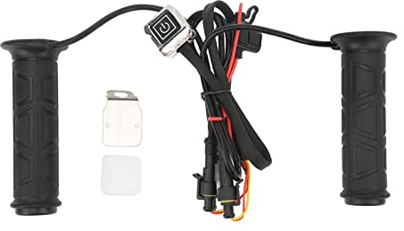 HERCHR 1 par de empuñaduras calefactables para Motocicleta, empuñaduras de Manillar calefactadas eléctricas a Prueba de Agua de 12V con Temperatura Ajustable para ATV
