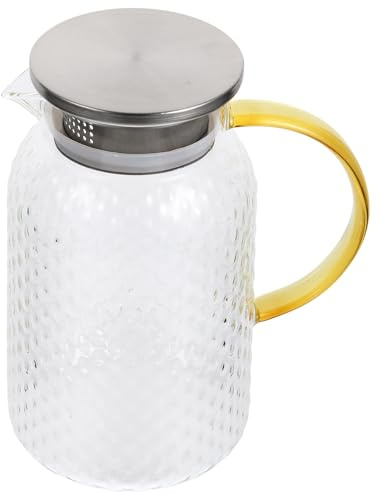Ipetboom Glass Water Pitcher 1500ml Thickened Hammered Borosilicate Glass Cold Water Kettle Household Beverage Carafe for Cooling and Serving