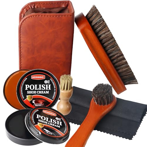 WERNMIND Black Brown Shoe Polish Kit Leather Boots Care Shoe Shine Cream