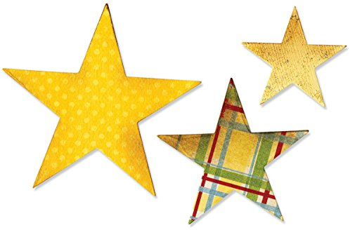 Sizzix Bigz Fustella in Acciaio per Taglio Versatile e Resistente di Materiali Spessi come Tessuto, Feltro e Cartoncino - Stelle