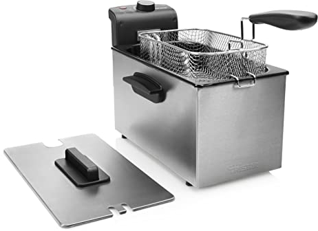 Tristar Fritteuse, 3L Kapazität, 2000W, Einstellbarer Thermostat (130-190°C), Überhitzungsschutz, Spülmaschinenfeste Teile, Leicht zu Reinigen, FR-6946