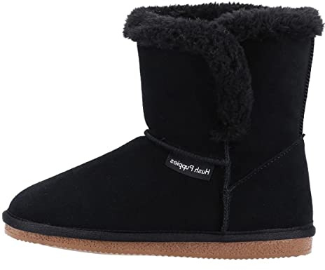 Hush Puppies Women's Ashleigh Slipper, Black, 6 UK