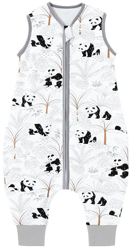 Chilsuessy Saco de dormir para bebé con pies 1.5 tog Saco de dormir para todo el año, sacos de dormir para bebé sin mangas Saco de dormir para bebé con piernas para bebés y niños, 1.5 tog/Bosque de