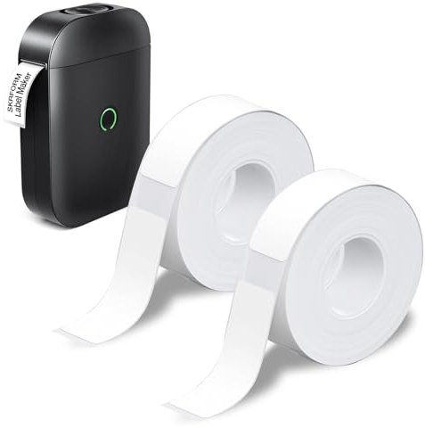UZSUZZ 2 Rollen Original P21 Etikettenband-Ersatz 14x40 mm Laminierte Büro-Etiketten, 160 Stück/Rolle Weißes Mehrzweck-Etikettendruckpapier