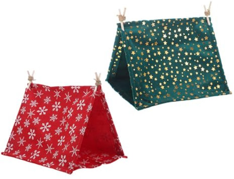 FONDOTIN 2piezas Carpa De Camping para Muñecas De Carpa De Exterior para Casa De Muñecas Accesorios De Escena De Picnic Estrella y De Portátil