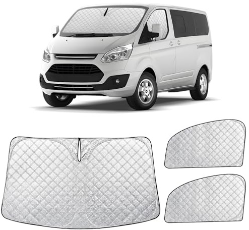 ZATOOTO Windscreen Sunshade for Ford Transit Custom, Magnetic Thermal Blind | 3-Pack Thickened Windscreen Cover, UV Protection, Privacy Shade, Easy Installation, Foldable, for Camping